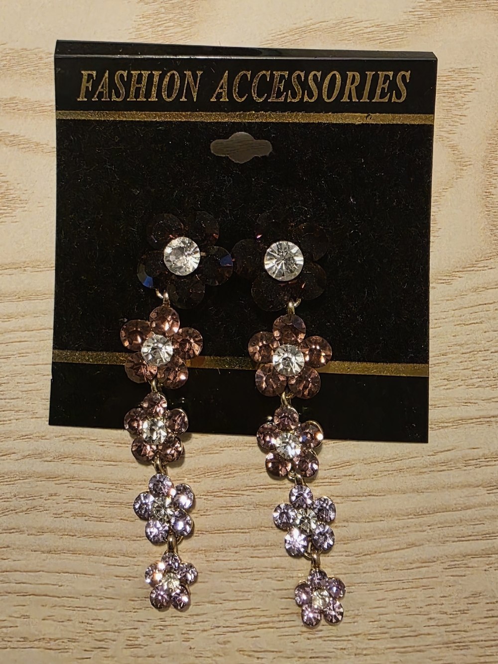 Pink Flower Drop Earrings